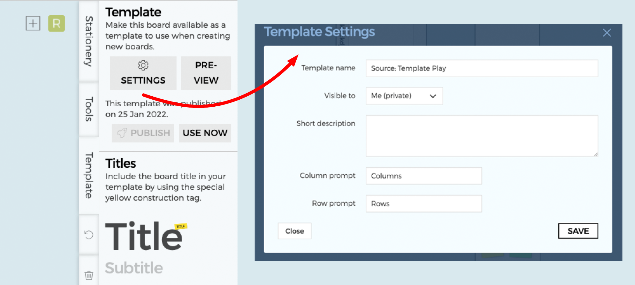 Template Settings