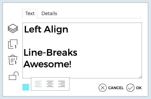 Text Align Modal